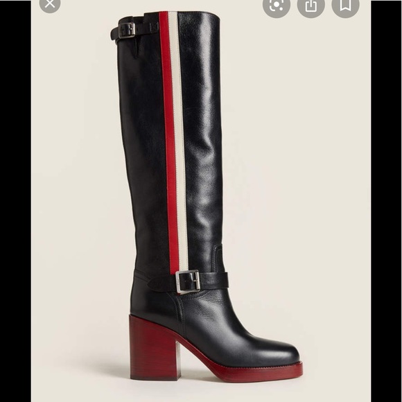🎉HP🎉 New! Dior Black Tall Striped Boots - Picture 2 of 9